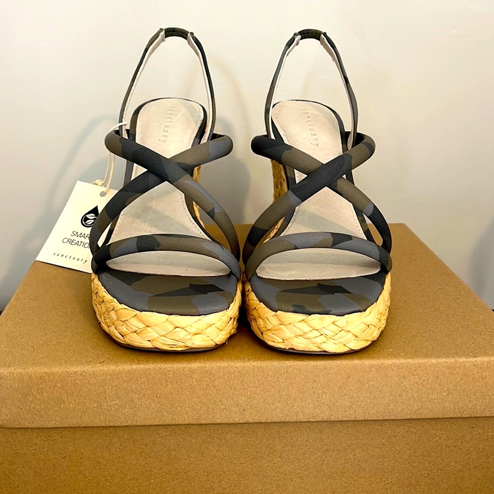 Sanctuary- Women's Wilder Round Toe Wedge Sandals